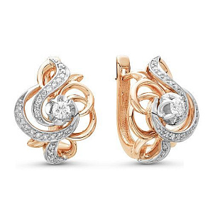 Серьги золотые с бриллиантами