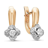 Серьги золотые с бриллиантами, изображение 1