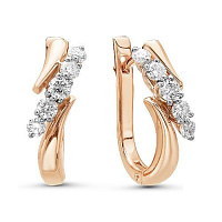 Серьги золотые с бриллиантами, изображение 1