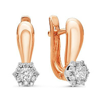 Серьги золотые с бриллиантами, изображение 1