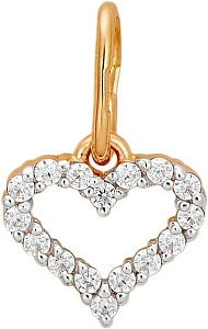 Подвеска золотая с фианитами
