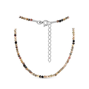 Б-02р родонит колье (Ag 925)