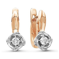 Серьги золотые с бриллиантами, изображение 1