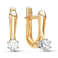 Серьги золотые с бриллиантами, изображение 1