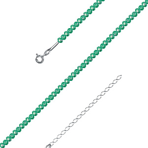Бр-02р изумруд браслет (Ag 925)